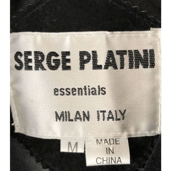 Serge Platini Black Leather Jacket - Size Medium Zip up front Made in Milan - Picture 2 of 4